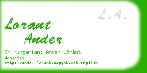 lorant ander business card